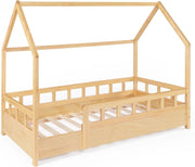 Letto a capanna per bambini 80 x 160 CM in legno con base e sponde NEREE