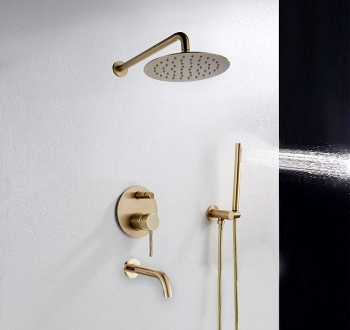 Set Da Vasca-doccia Da Incasso Rea Lungo Gold + Box