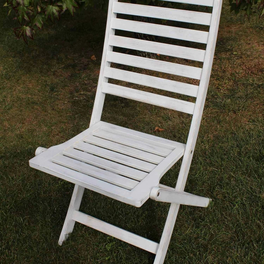 Sedia pieghevole bianca senza braccioli in legno massiccio 46x57x91h cm mod. Serena