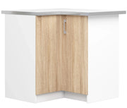Mobile cucina modulare con piano di lavoro AKORD LIMA Bianco 84 cm 2 ante inserto frontale Sonoma Quercia 84x44,5x85,5 cm