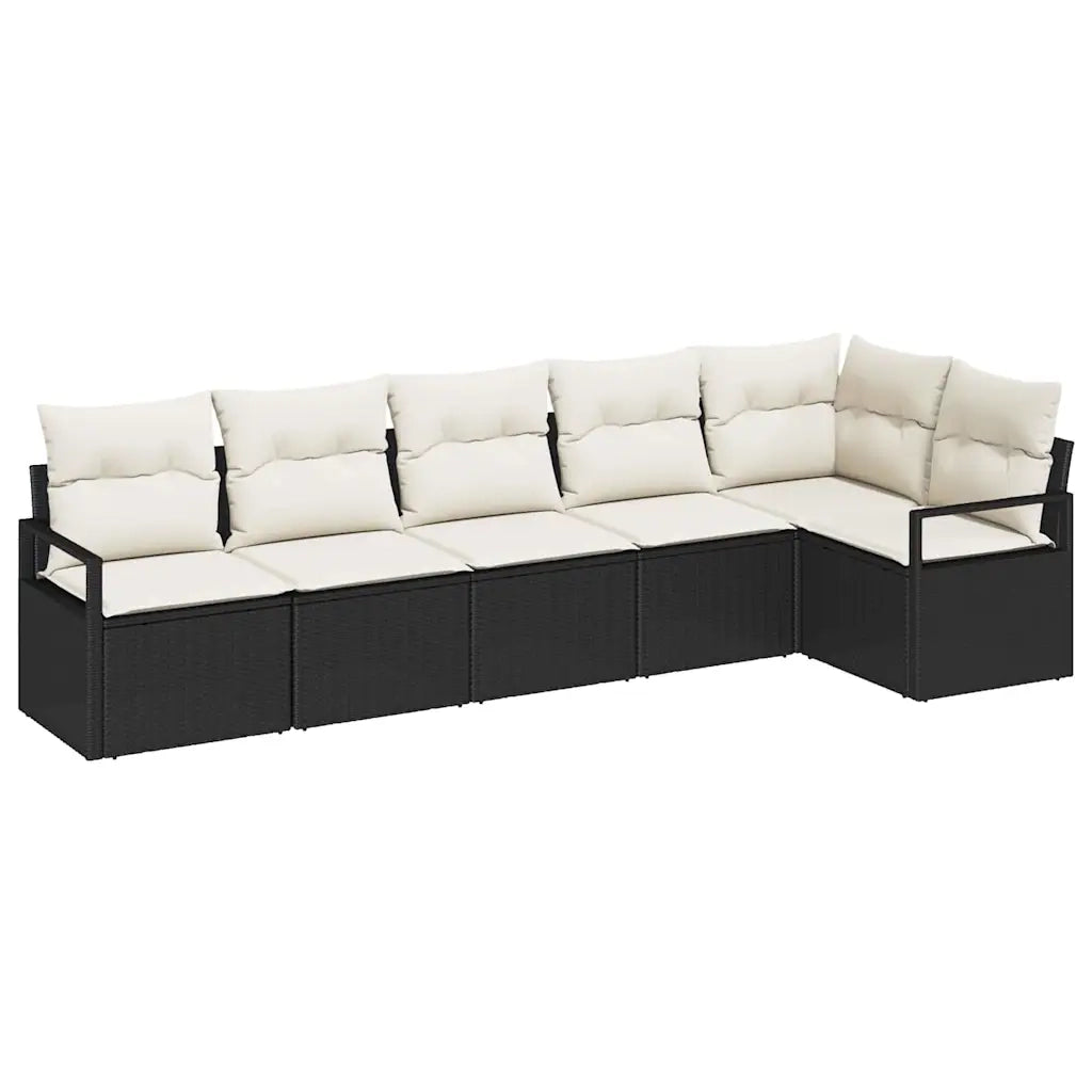 Set di divani 6 pcs Nero polyrattan