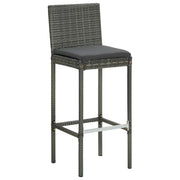 Sgabelli da Bar con Cuscini 4 pz Grigi in Polyrattan 313438