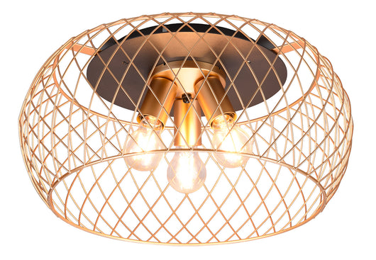 Plafoniera da Interno Attacco E27 in Metallo Ottone Opaco