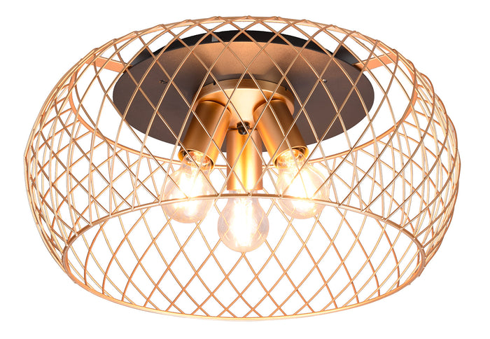 Plafoniera da Interno Attacco E27 in Metallo Ottone Opaco