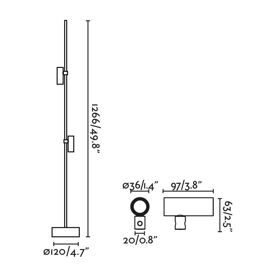 CLAP 1266 Lampada paletti nero 2x6W 3000K 38§