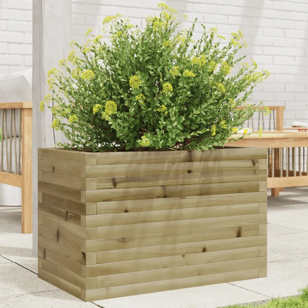 Fioriera | Cassetta per fiori | Vaso da Giardino 70x40x45,5 cm in Legno di Pino Impregnato