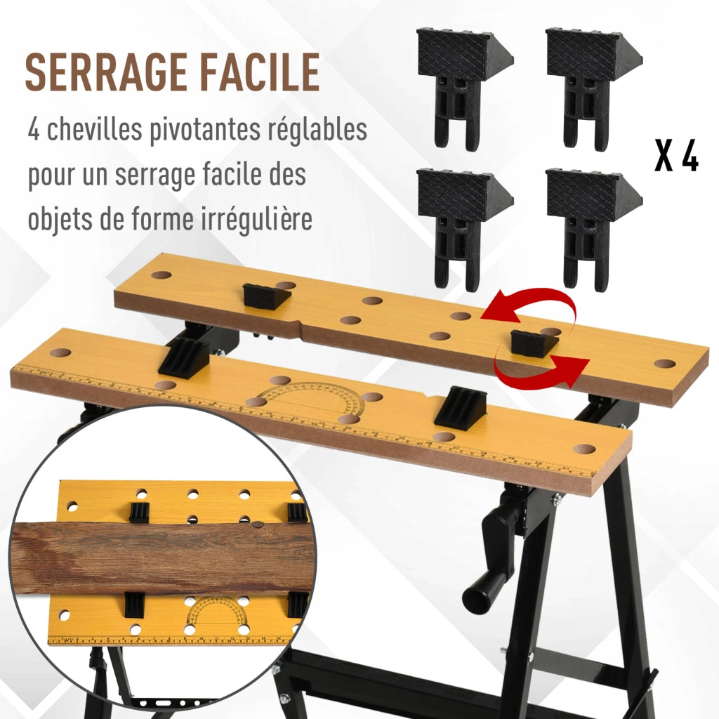 Tavolo pieghevole da lavoro ¨C zephmum ¨C 62.5x60.5x78.5cm, nero