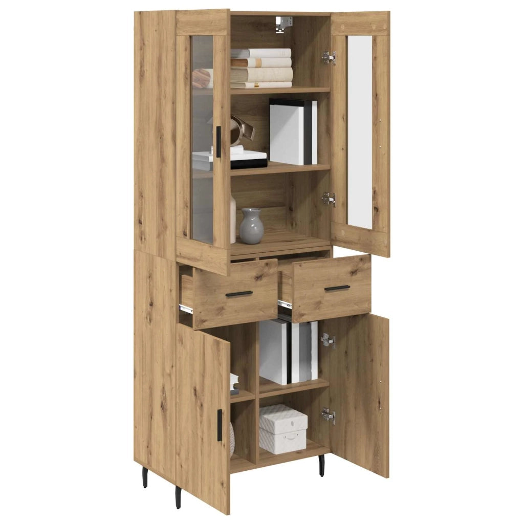Credenza 2 pcs Rovere artigianale Legno multistrato