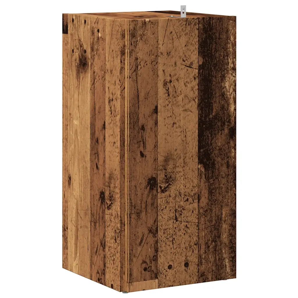 Mobile angolare classico e compatto dimensioni 33 x 33 x 67 cm in legno composito finitura effetto legno anticato 02_0050926