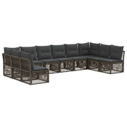 Set Divano da Giardino 10 pcs Grigio polyrattan 3434327