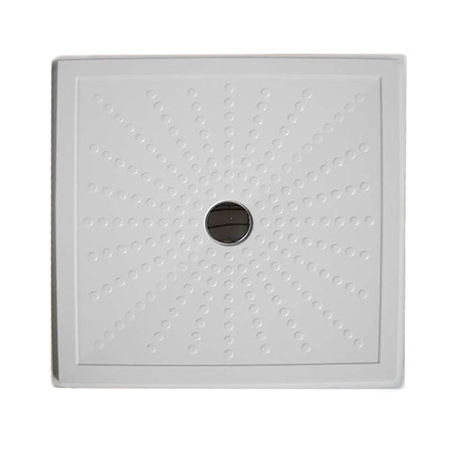 PIATTO DOCCIA PER DISABILI FILO PAVIMENTO IN VETRO RESINA CON PILETTA- 80 x 80- DH- pezzi 1
