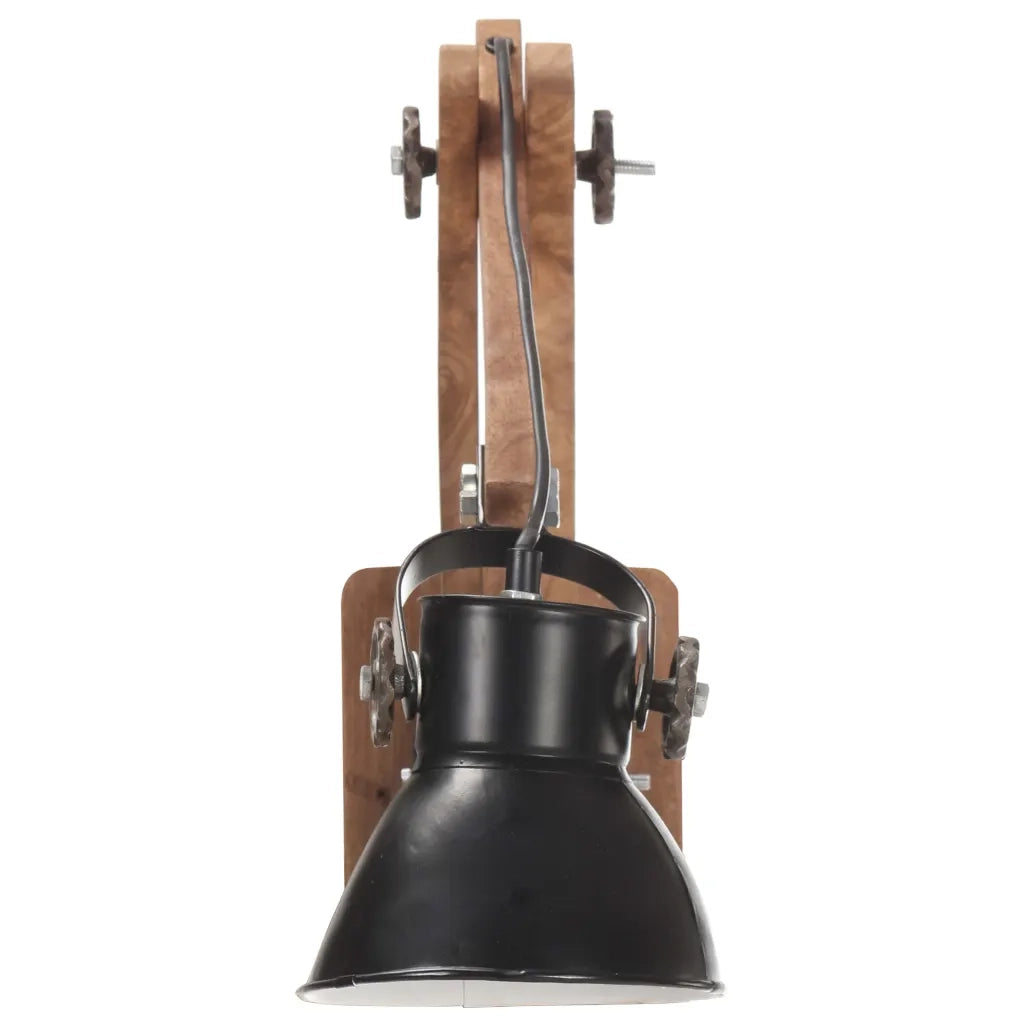Lampada da Parete Stile Industriale Nera Rotonda E27 320577