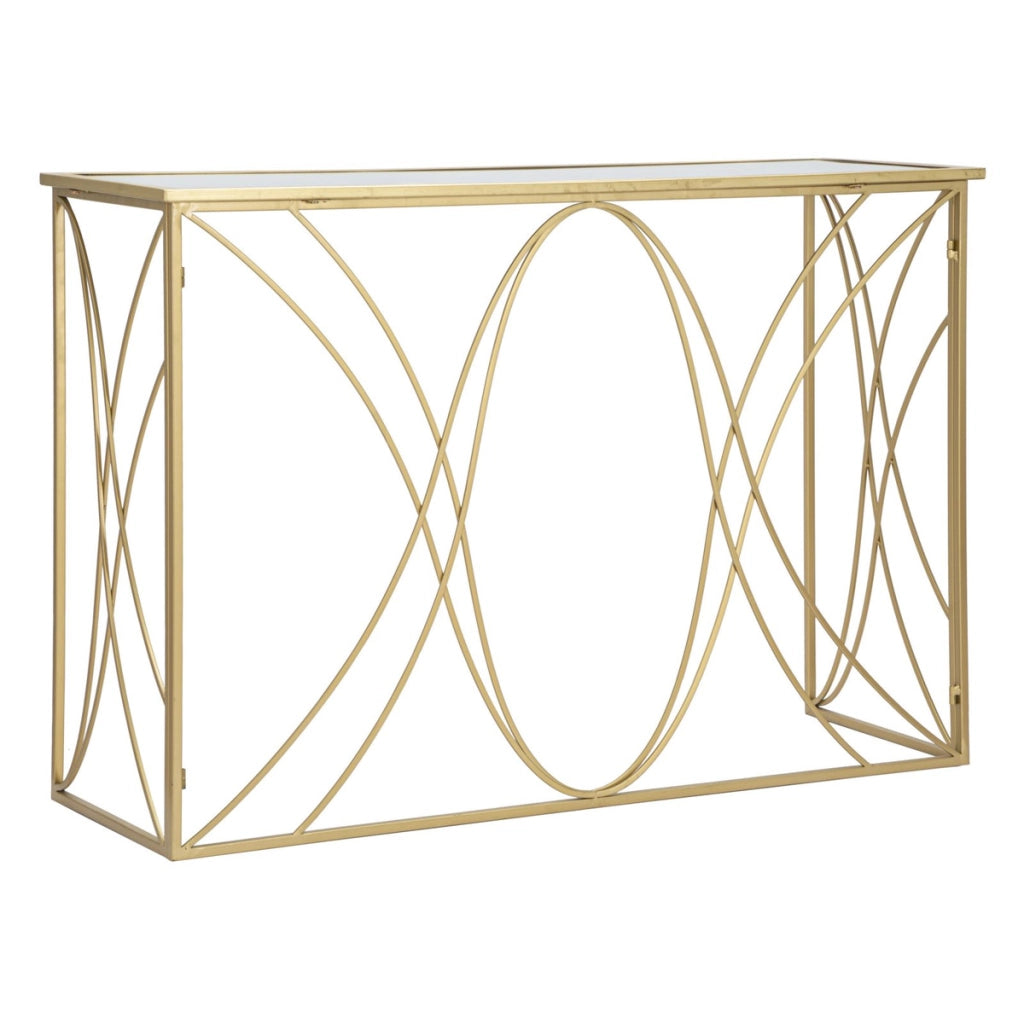 Tavolo Consolle VKH627, Oro, Metallo, 120x40x80 cm
