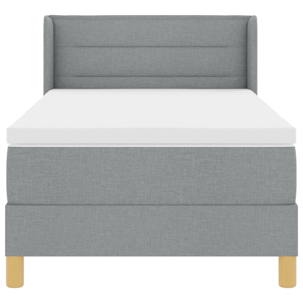 Letto con Box Spring e Materasso Grigio Chiaro 90x200 cm Tessuto