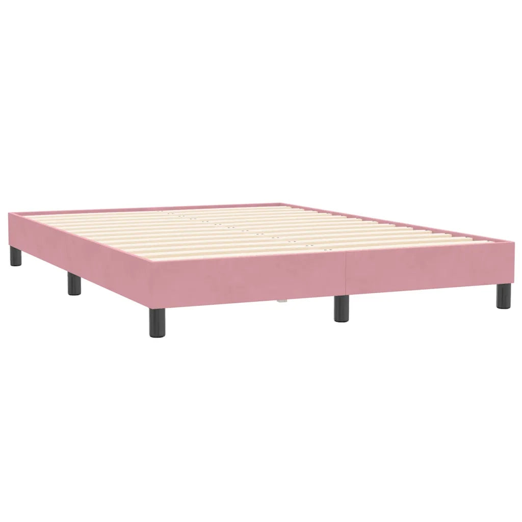 Giroletto a Molle con Materasso Rosa 160x210 cm in Velluto 3317618