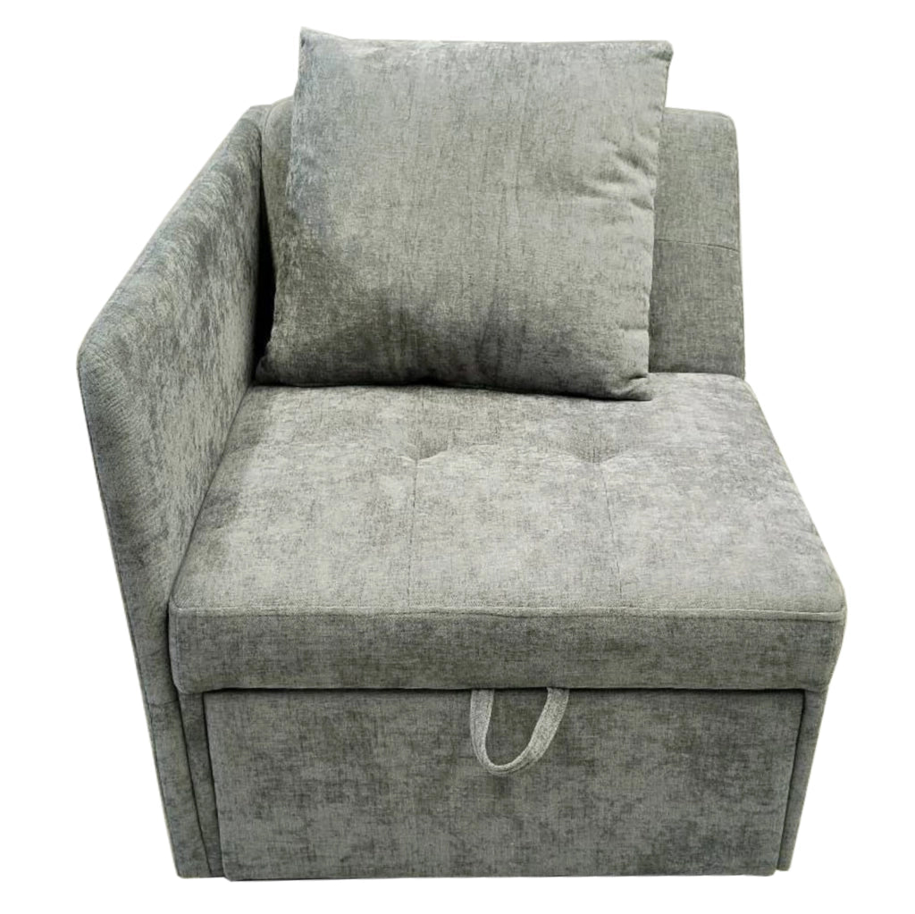 Divano letto 3 in 1 grigio con schienale regolabile