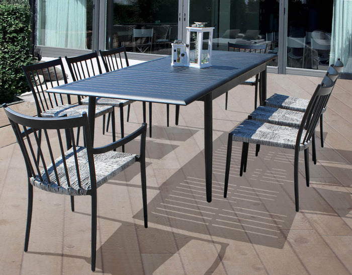 Sedia Martinica Impilabile 55x57x86 h cm in Alluminio Antracite