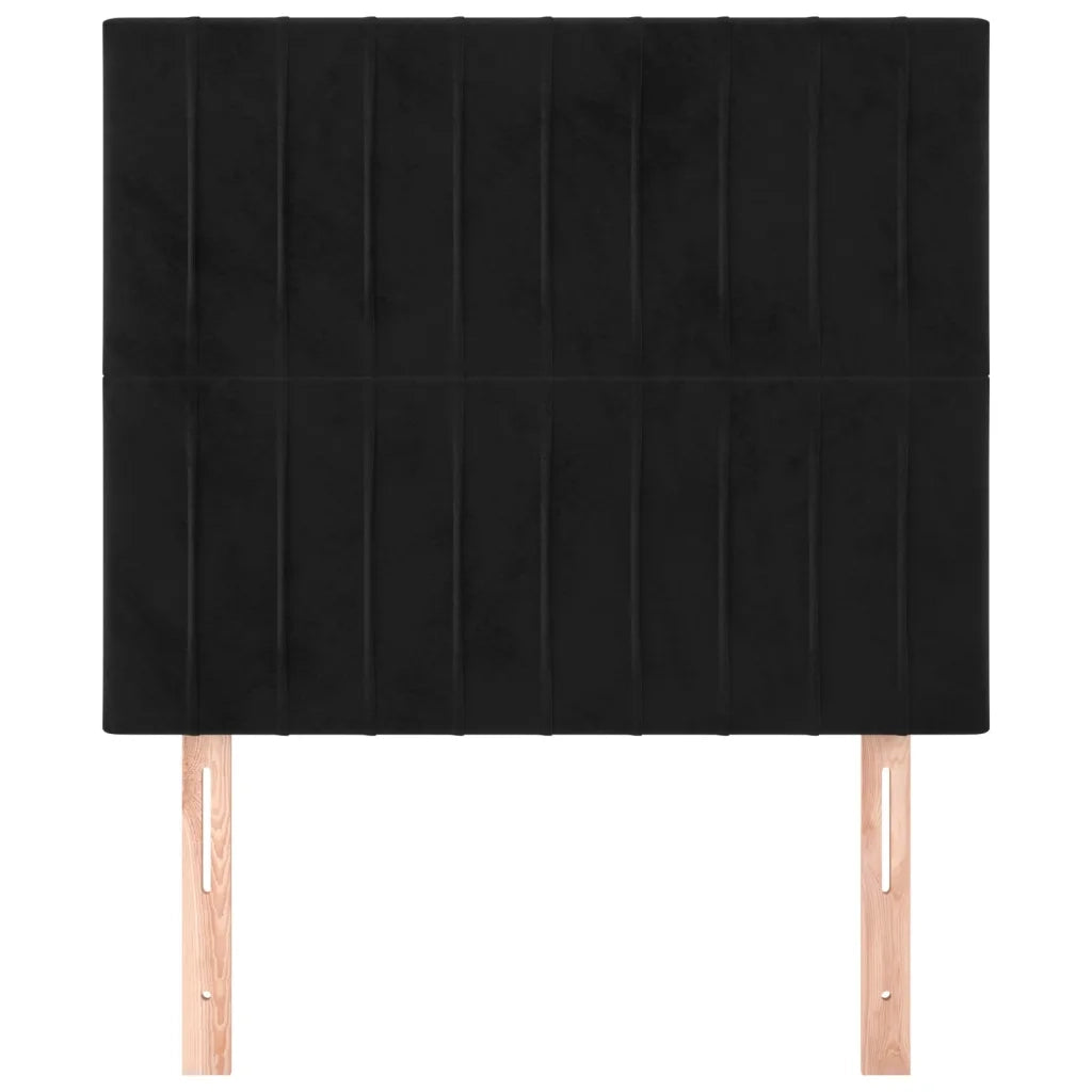 Testiera-Testata-Testiera Decorativa Nera 80x5x118/128 cm Velluto 830474