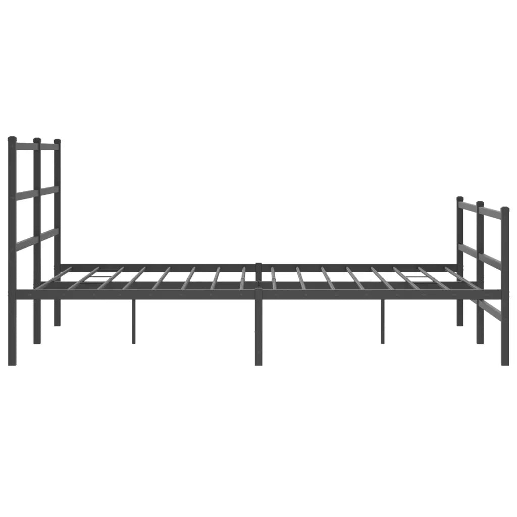 Giroletto con Testiera e Pediera Metallo Nero 150x200 cm 355385