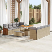 Set Divano da Giardino 12 pcs Beige e Grigio Chiaro polyrattan 3365237