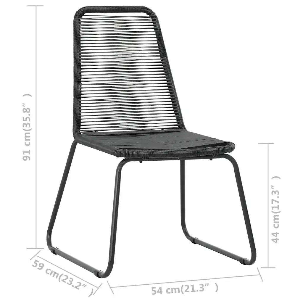 Set da Pranzo da Giardino 7 pz in Rattan PVC Nero 3060122
