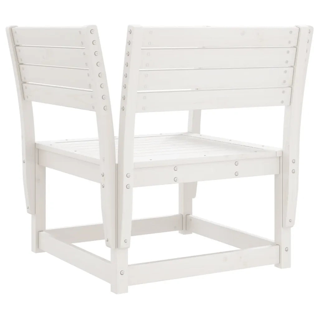 Sedia da Giardino Bianca in Legno Massello di Pino 844675