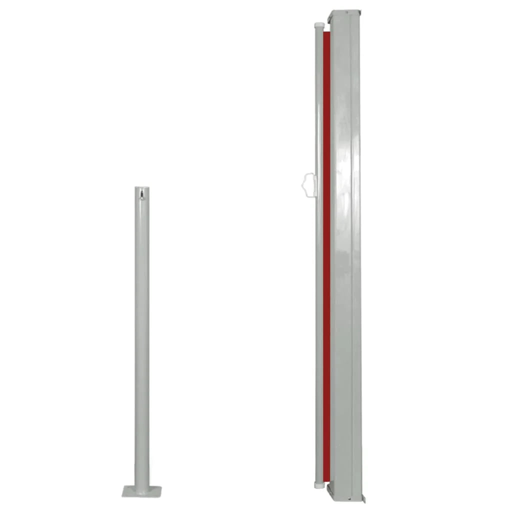 Tenda da sole laterale retrattile/schermo privacy per patio giardino terrazza balcone 120 x 300 cm rosso 02_0007086
