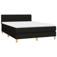 Letto a Molle con Materasso e LED Nero 140x190 cm in Tessuto 3133951