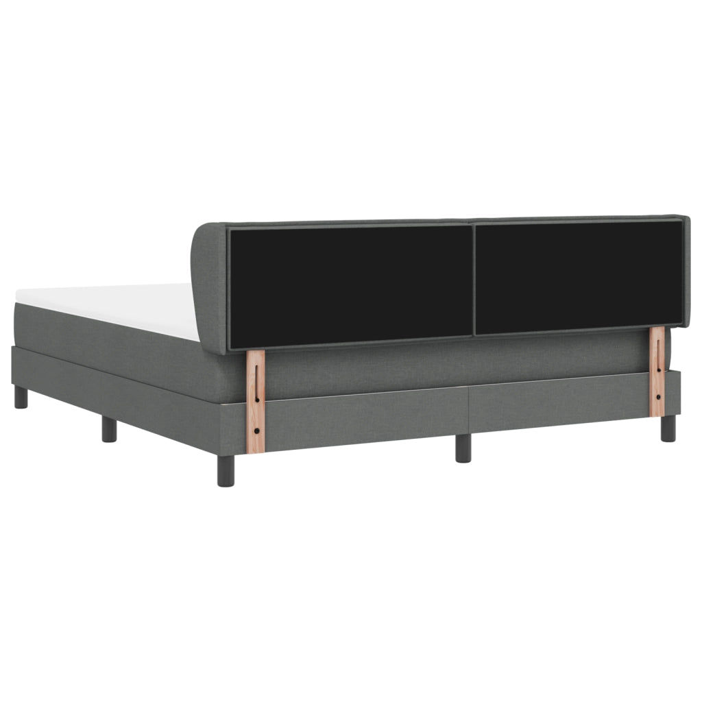 Letto a box spring  con materasso grigio scuro 180x200 cm in tessuto