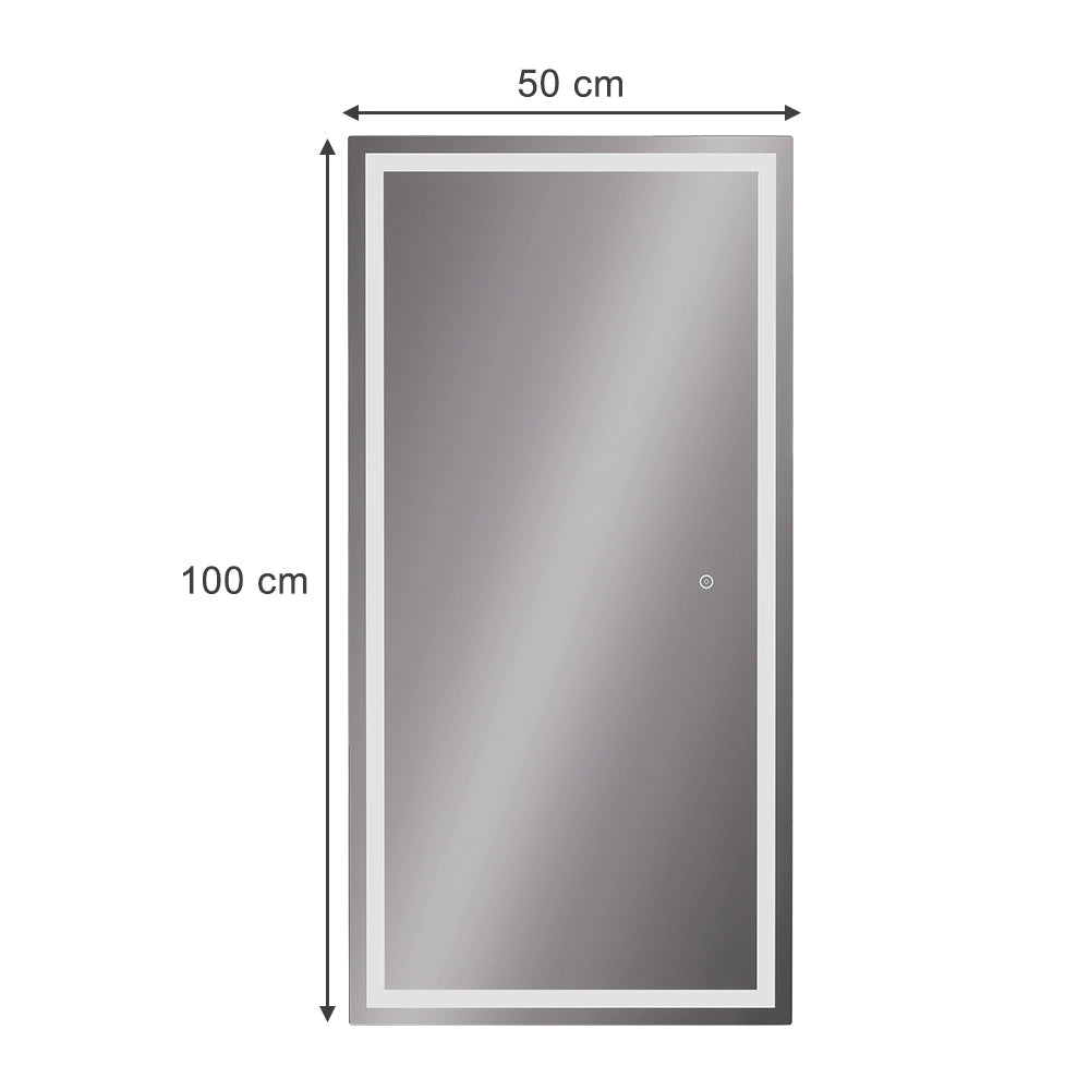 Vicco Specchio bagno Vetro 100 x 50 cm con illuminazione frontale
