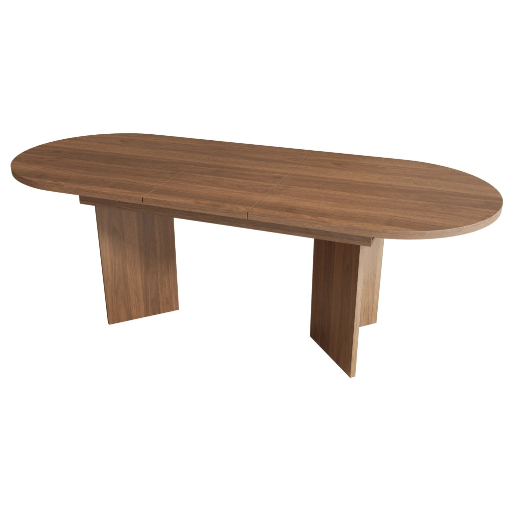 Tavolo da pranzo allungabile 160x80x75.5 cm; MDF; noce