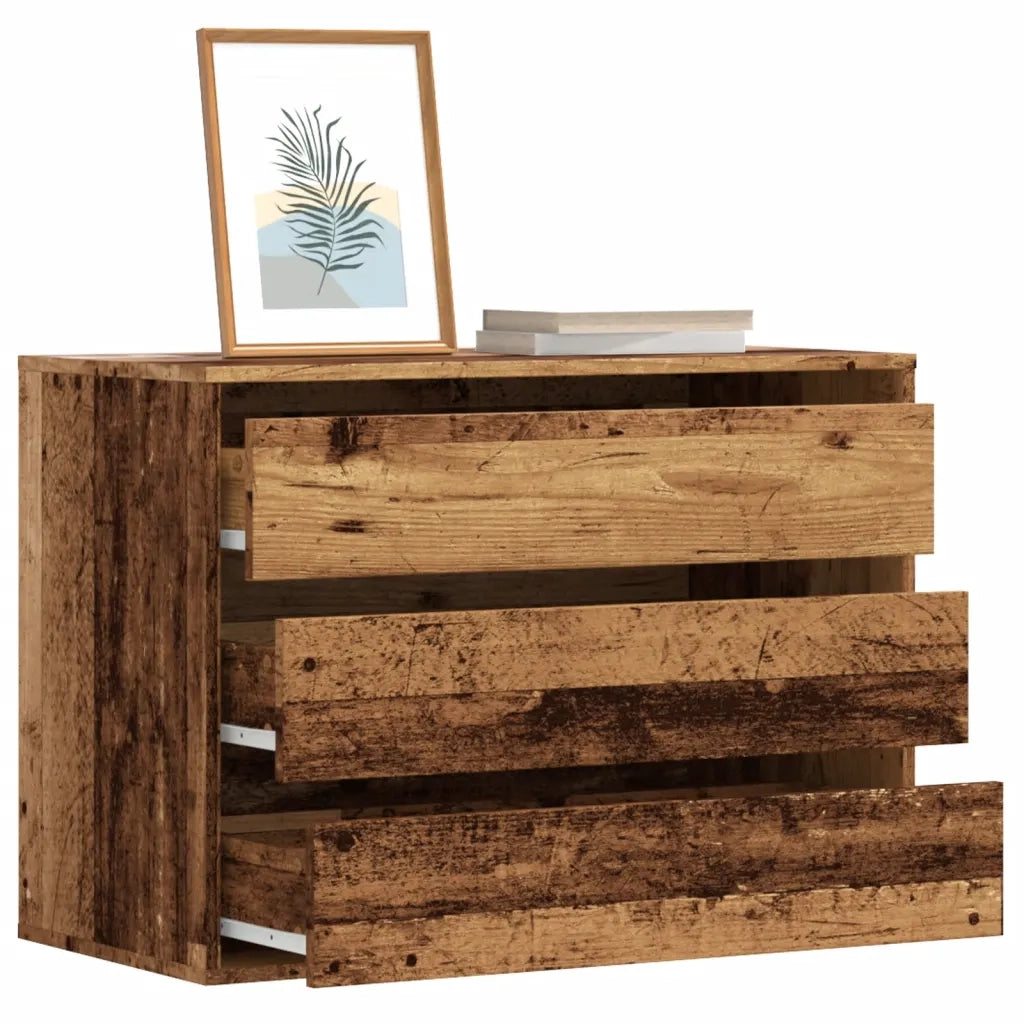 Cassettiera Angolare Legno Antico 80x41x58 cm Legno Multistrato CFW6385165