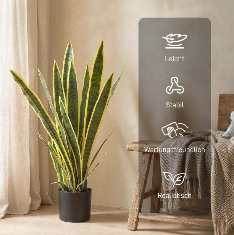 Pianta artificiale Sansevieria ?15x77 cm; aspetto realistico in polietilene verde