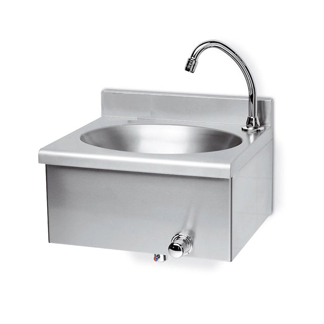 LAVAMANI IN ACCIAIO INOX RUBINETTO COMANDO GINOCCHIO- cm 40x35x20,5- RIVER- pezzi 1