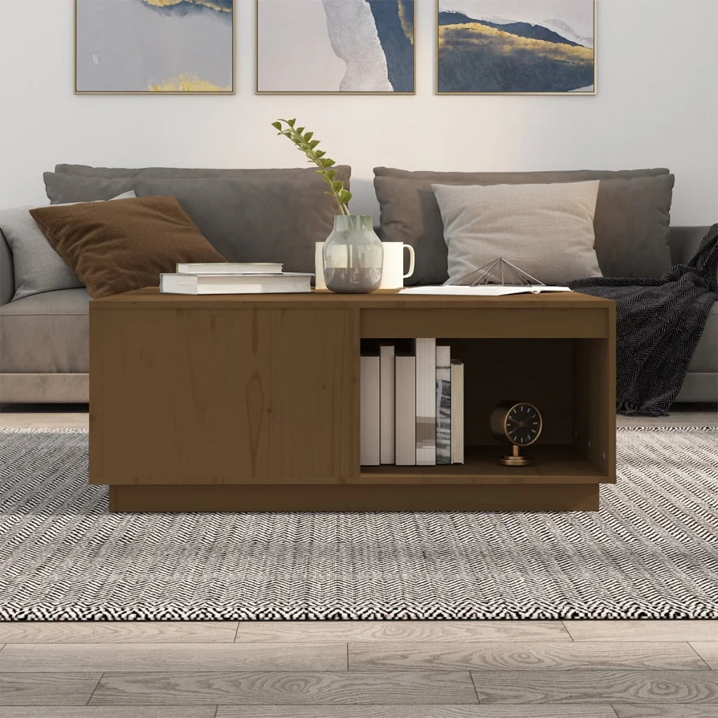 Tavolino da salotto | Tavolino da caff¨¨ | Tavolino da Soggiorno ambra 100x101x40,5cm Legno Massello di Pino