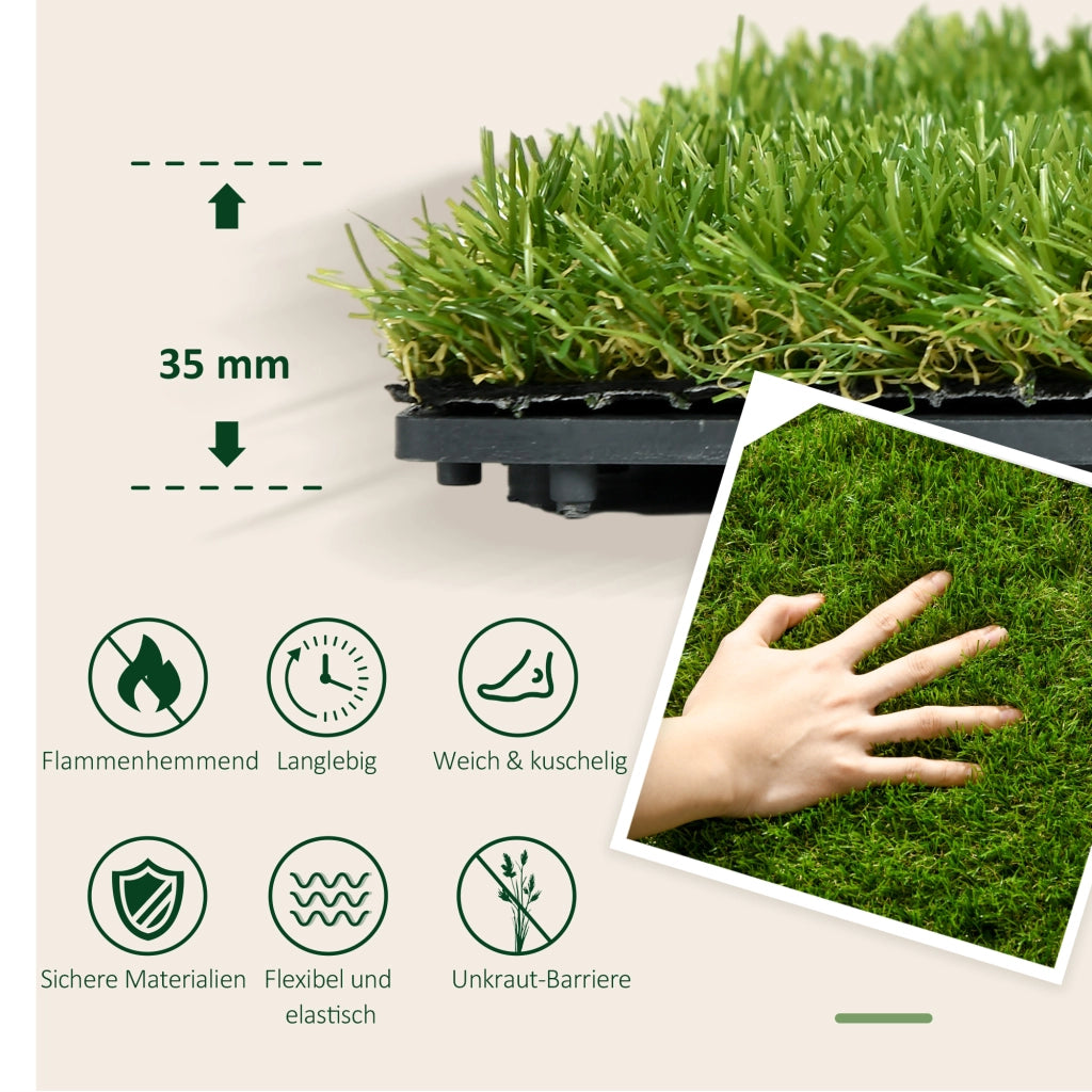 PRATO ARTIFICIALE Set da 10 pezzi Verde scuro in plastica