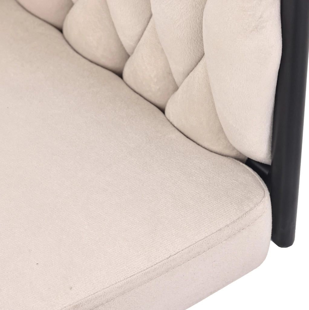 Sedia da pranzo girevole 59.06x55.25x45.72 cm in velluto; ergonomica; beige