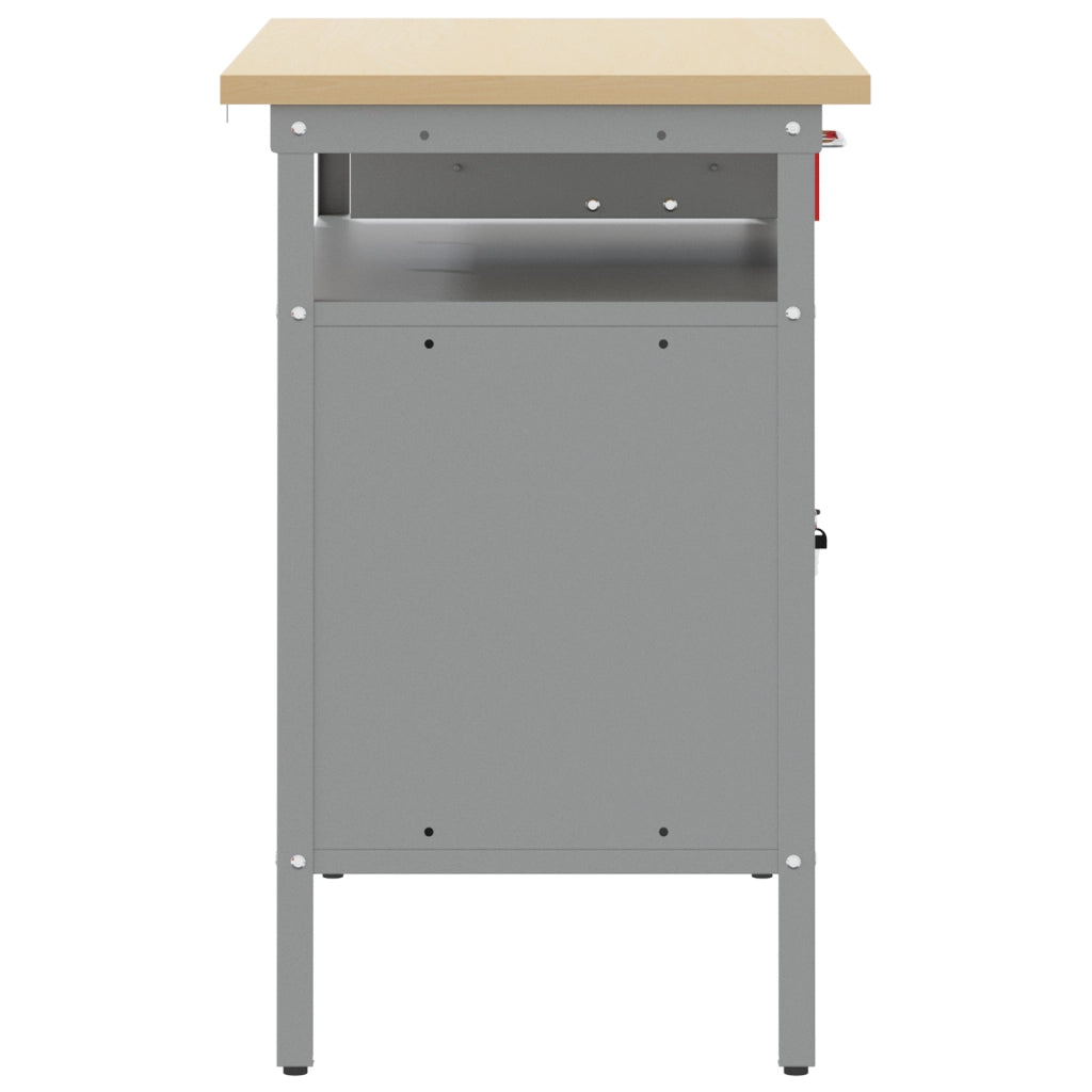 Banco da lavoro  con Porta Bloccabile Rosso 100x55x85 cm Acciaio
