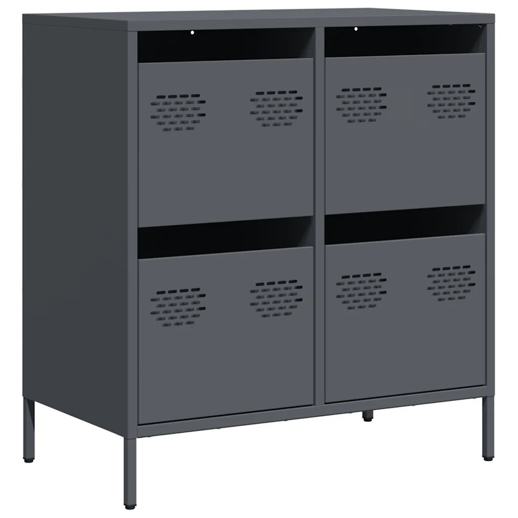 Credenza Antracite 68x39x73,5 cm in Acciaio Laminato a Freddo 851258