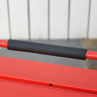 Cassetta Porta Attrezzi 5 Vassoi 3 Ripiani in Metallo Pieghevole  Rossa