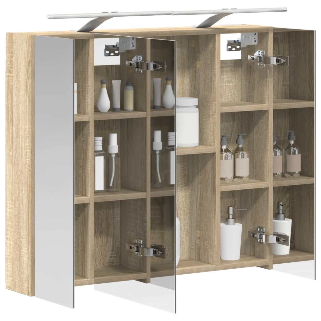 Mobiletto per specchio da bagno Rovere Sonoma 80 x 14.5 x 70 cm