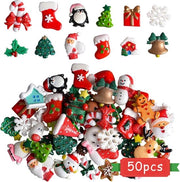 Decorazioni in resina artigianale - Personaggio di Natale - Babbo Natale - Albero - 50 pezzi - Fai da te - Decorazioni miniatura - Scrapbooking - Hobby Natale - Decorazione - Adatto a - Decorazioni natalizie.