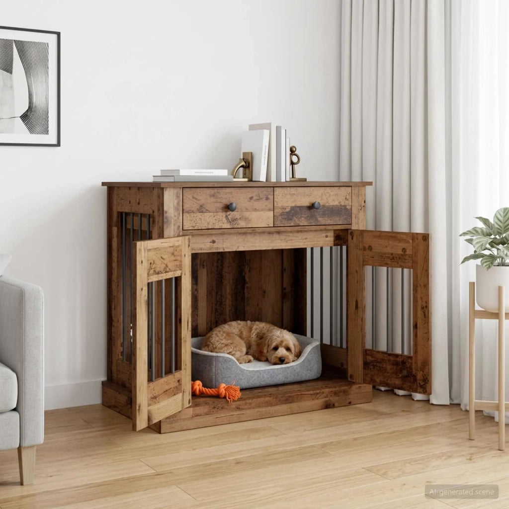 Mobile da cassa per cani Legno antico 90 x 47,5 x 80 cm 8014777