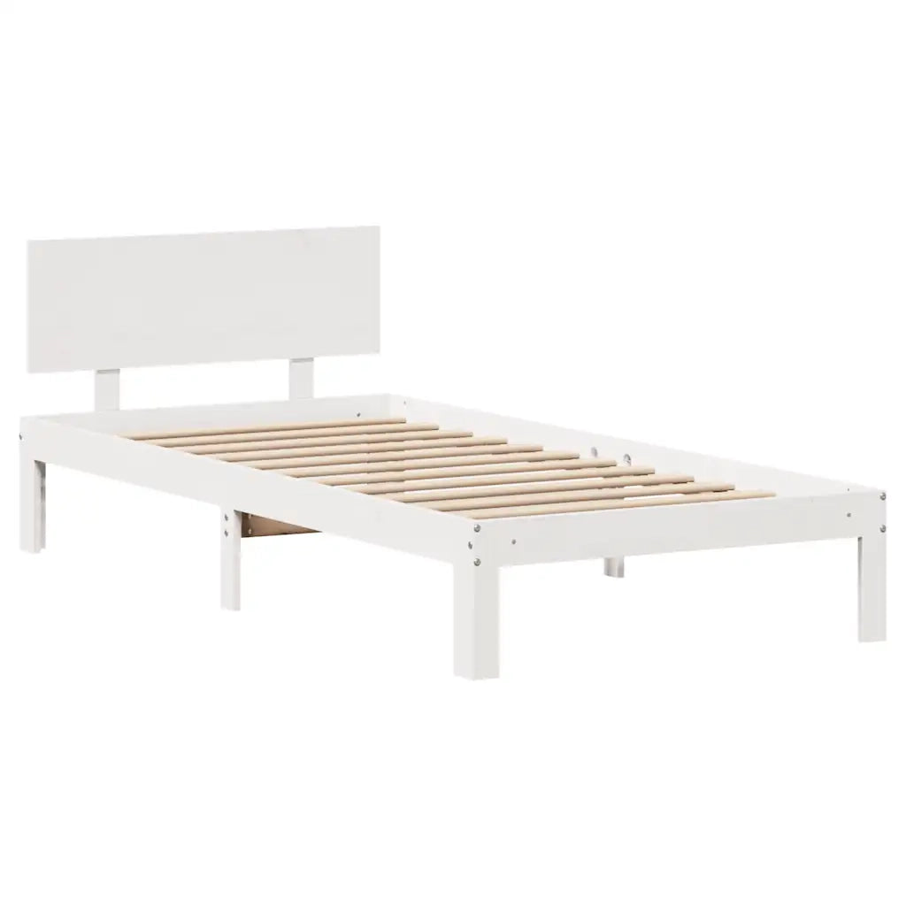 Giroletto con Cassetti Bianco 75x190 cm Legno Massello di Pino