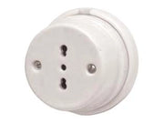 PORCELLANA PRESA BIPASSO 10/16A 2P+T- - 10/16A 2P+T - ø mm.80x50h - 1 pezzi