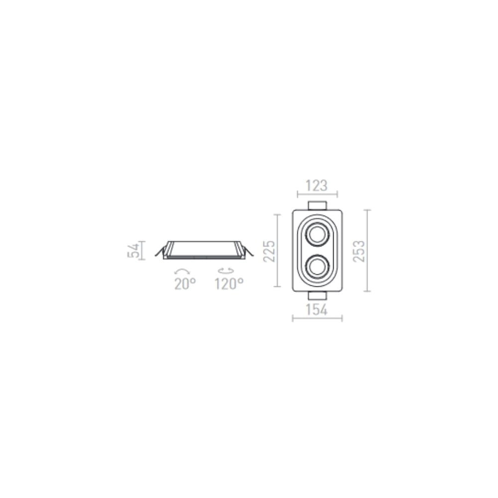 Lampada Faretto DINGO GU10 II inclinabile gesso 230V GU10 2x35W