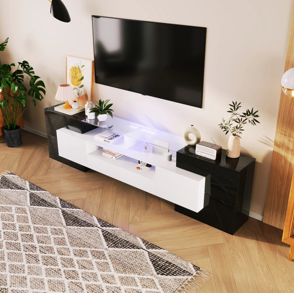 Mobile TV moderno lucido con LED e ampio spazio