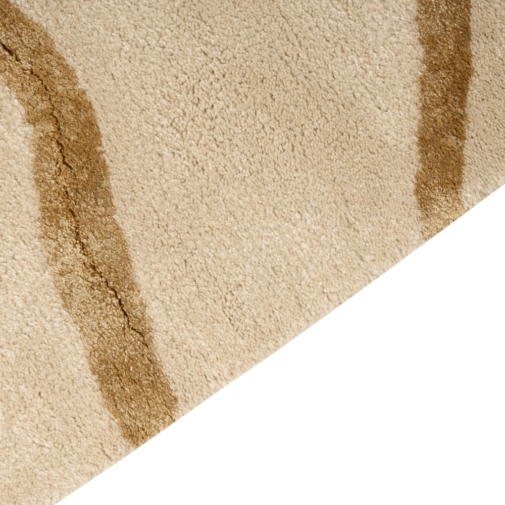 Tappeto moderno in viscosa e lana fatto a mano con motivo geometrico beige 160 x 230 cm Stile Modern Glam