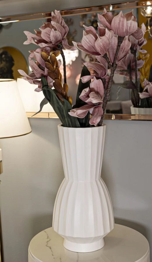 Vaso Glint Ø25x50 cm in Mgo Bianco