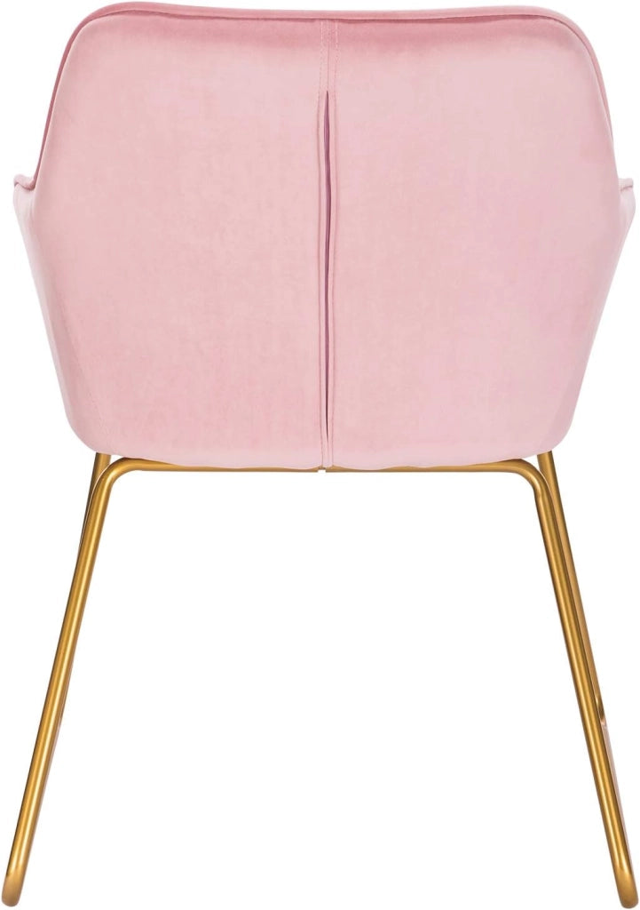 1x sedie sala da pranzo sedie cucina moderne poltroncina salotto Adatte per Sala da Pranzo, Soggiorno, Camera da Letto Estetica in Tessuto di velluto Metallo dorato Rosa BH246rs-1